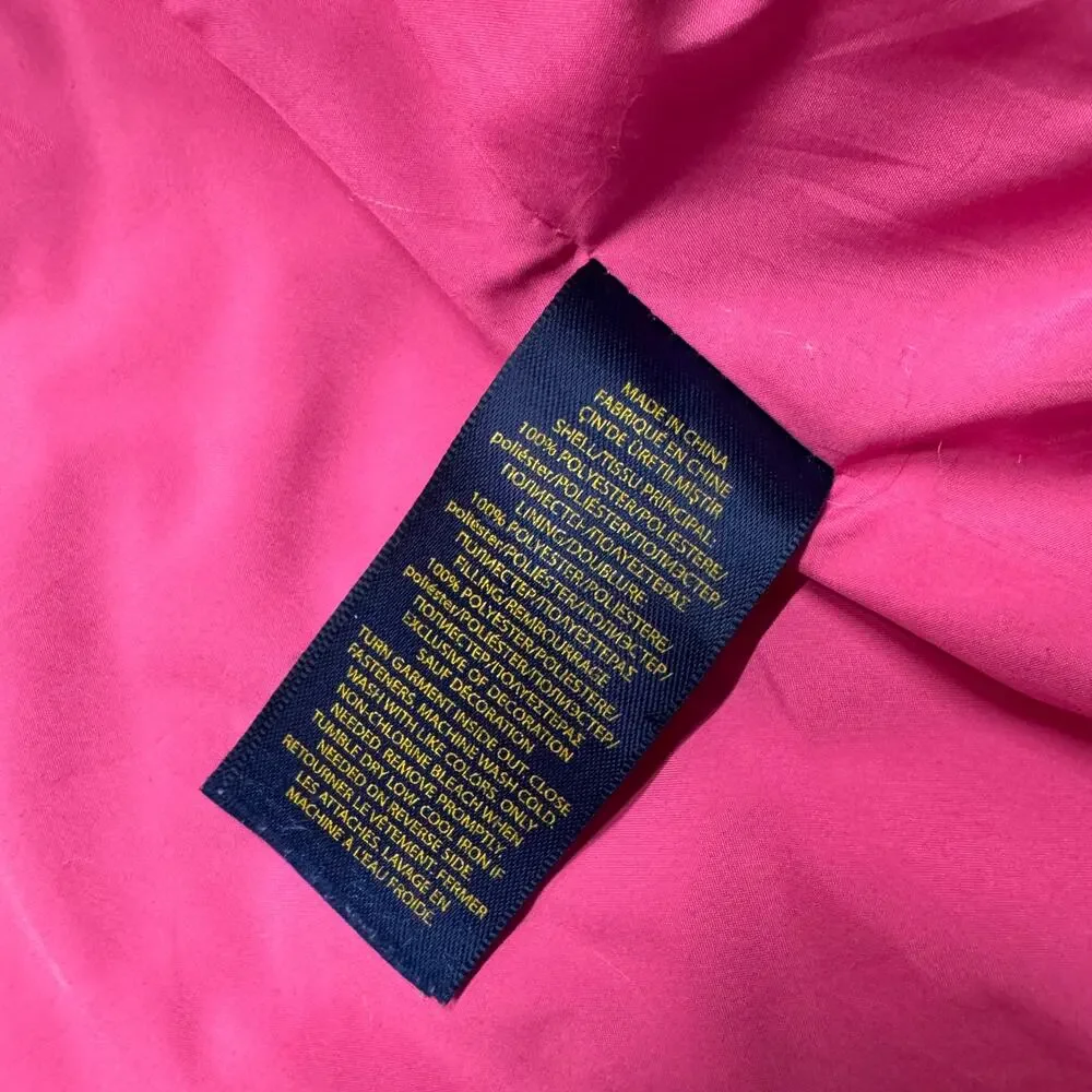 Polo Ralph Lauren Girls Toddler 4/4T Quilted Full Zip Jacket Pink